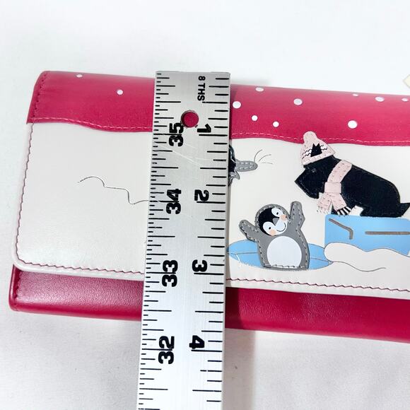 Radley London Hole Lotta Fun Wallet Large White Red Leather Flap New - Picture 11 of 12